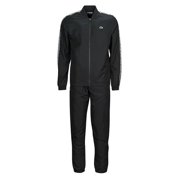 Bộ Quần Áo Dài Tay Nam Lacoste Recycled Fabric Tennis Tracksuit WH1792 031 Màu Đen Size 2