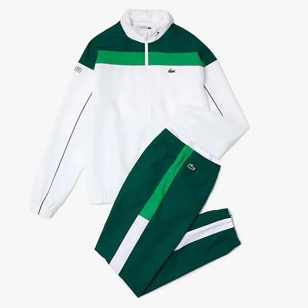 Bộ Quần Áo Gió Lacoste Men's Lacoste Sport Lightweight Tracksuit WH6950-ZUR Màu Xanh Trắng Size 3