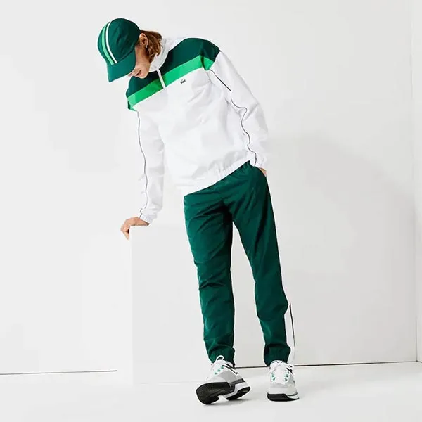 Bộ Quần Áo Gió Lacoste Men's Lacoste Sport Lightweight Tracksuit WH6950-ZUR Màu Xanh Trắng Size 3