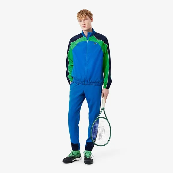 Bộ Quần Áo Lacoste Men's Stretch Tennis Tracksuit Blue Set WH8973 - HI4 Màu Xanh Size 4