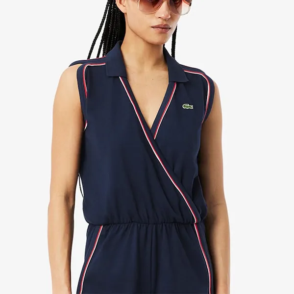 Bộ Quần Áo Liền Thân Nữ Lacoste Sleeveless Polo Romper EF9990-51-GWI Navy Blue Màu Xanh Đậm Size 34