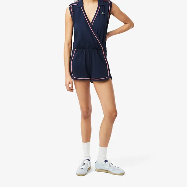 Bộ Quần Áo Liền Thân Nữ Lacoste Sleeveless Polo Romper EF9990-51-GWI Navy Blue Màu Xanh Đậm Size 34