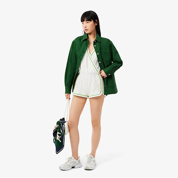 Bộ Quần Áo Liền Thân Nữ Lacoste Women's Sleeveless Polo Romper EF9990-51-FWI Màu Trắng Size 34