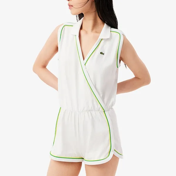 Bộ Quần Áo Liền Thân Nữ Lacoste Women's Sleeveless Polo Romper EF9990-51-FWI Màu Trắng Size 34