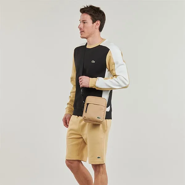 Bộ Quần Áo Nam Lacoste Men’s Tennis Colourblock Màu Đen Be