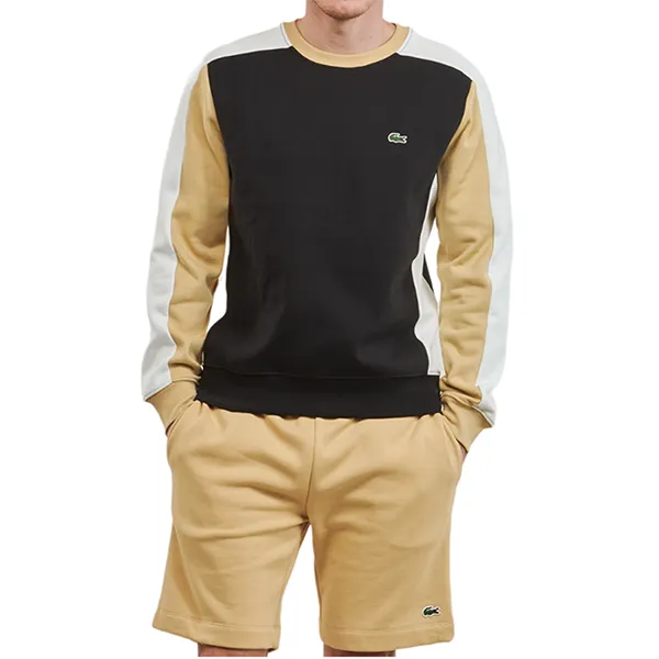 Bộ Quần Áo Nam Lacoste Men’s Tennis Colourblock Màu Đen Be