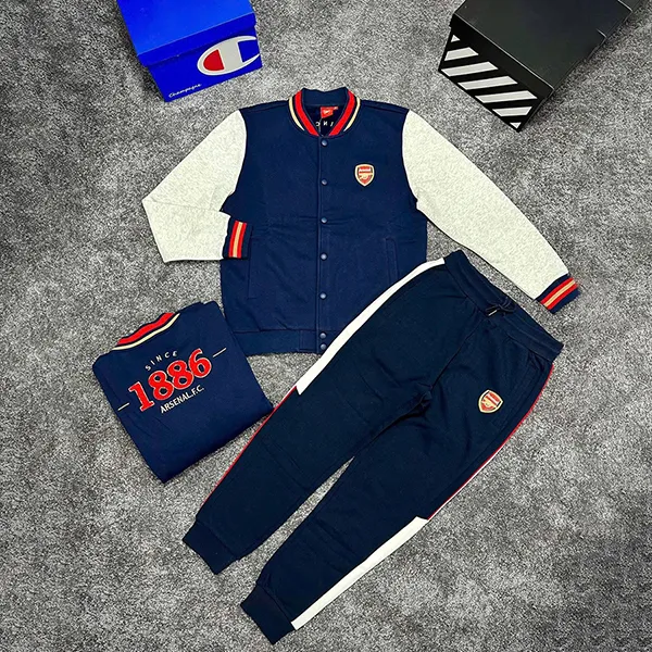 Bộ Quần Áo Nỉ Nam Adidas Arsenal Màu Xanh Navy Size L (Form Á)