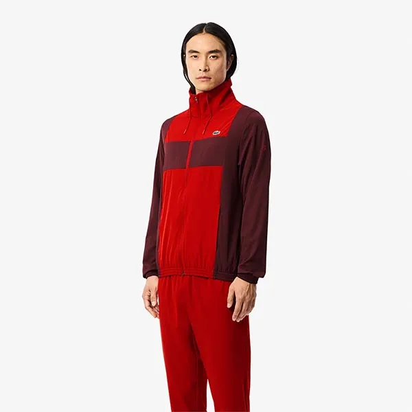 Bộ Quần Áo Pickleball/Tennis Nam Lacoste Men's Tennis x Novak Djokovic Sweatsuit Màu Đỏ Size 3