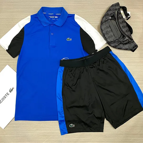 Bộ Quần Áo Thể Thao Nam Lacoste Men's Sport Tennis GH1098/DH9249 Màu Xanh/Đen