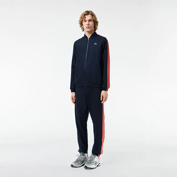 Bộ Quần Áo Thể Thao Nam Lacoste Tennis Sportsuit Colourblock WH8334 ISJ Màu Xanh Navy Size 2
