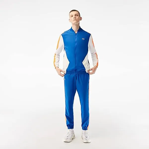 Bộ Thể Thao Nam Lacoste Men's Tracksuit WH5223-00-VIA Màu Xanh Trắng Size 4
