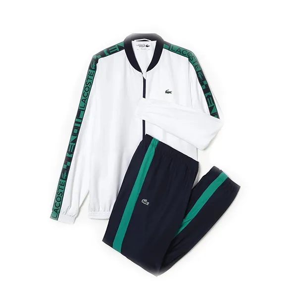 Bộ Thể Thao Nam Lacoste Sport Printed Tennis Tracksuit Màu Xanh Trắng Size 3