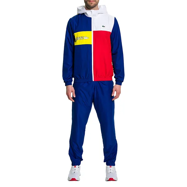 Bộ Thể Thao Nam Lacoste Sport Trainingspak Block White Blue Yellow Màu Xanh Trắng Size 4
