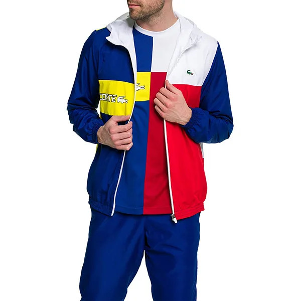 Bộ Thể Thao Nam Lacoste Sport Trainingspak Block White Blue Yellow Màu Xanh Trắng Size 4