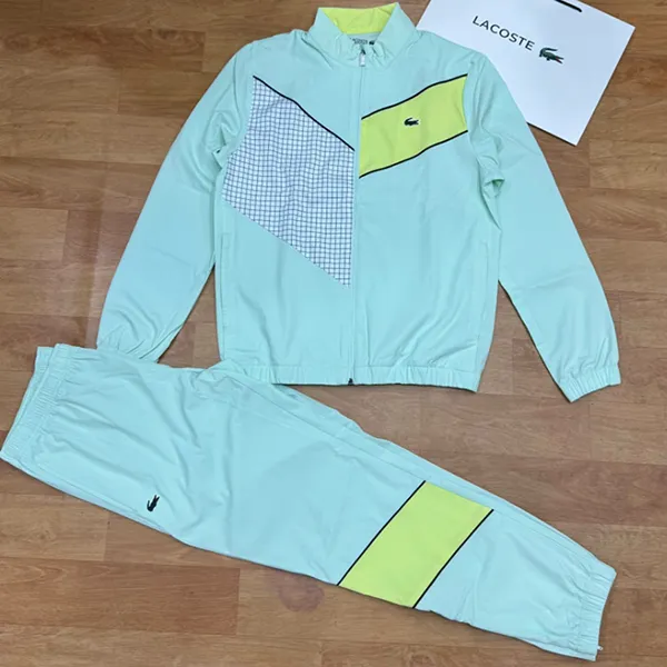 Bộ Thể Thao Nam Lacoste Tennis Tracksuit Light Blue Green WH1796 Màu Xanh Mint Size 4