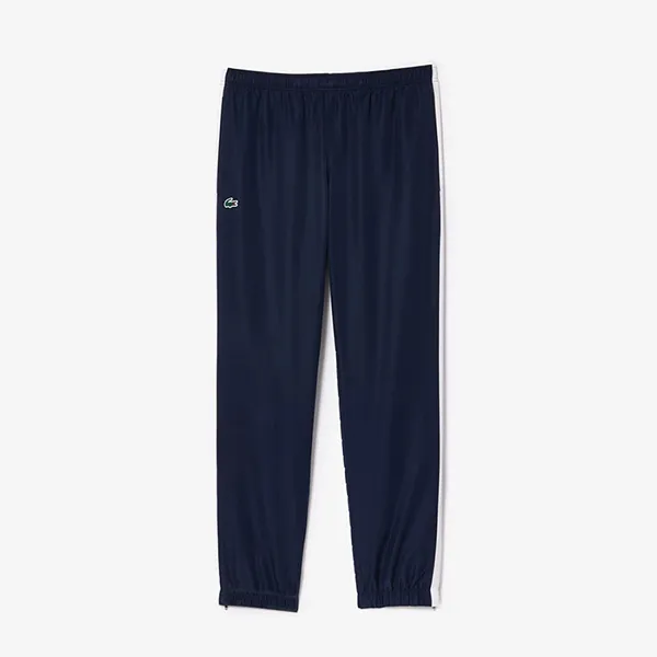 Bộ Thể Thao Nam Lacoste Tracksuit Logo Stripe Tennis Màu Xanh Trắng Size 2