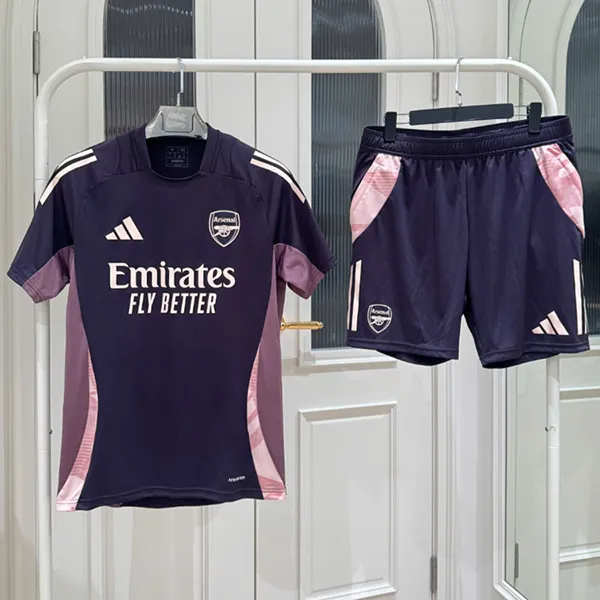 Bộ Thể Thao Tennis/PickleBall Nam Adidas Tiro 24 Arsenal JF2915/JF2918 Màu Tím Size S (Form Âu)