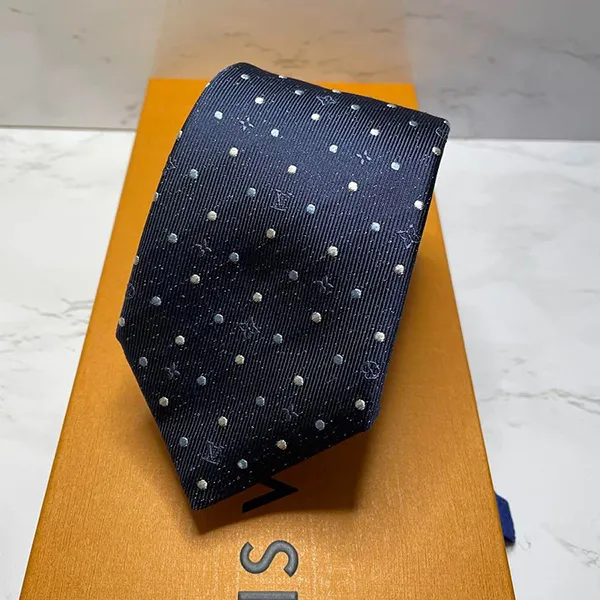 Cà Vạt Nam Louis Vuitton LV Monogram Polka Dots Màu Xanh Navy