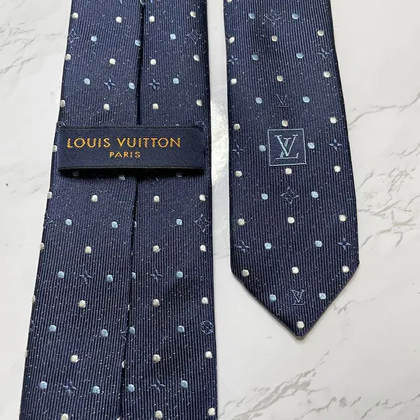 Cà Vạt Nam Louis Vuitton LV Monogram Polka Dots Màu Xanh Navy