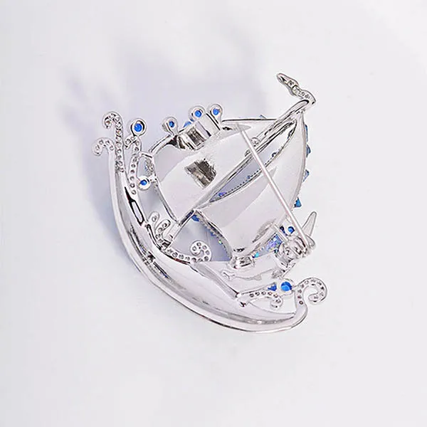 Cài Áo Nữ Meri Blue Sailboat BR911 Màu Xanh