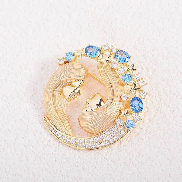 Cài Áo Nữ Meri Duo Ladies BR910 Màu Vàng