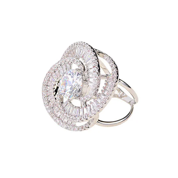 Cài Khăn Nữ Meri Sparkling Spiral BR907-T Màu Bạc