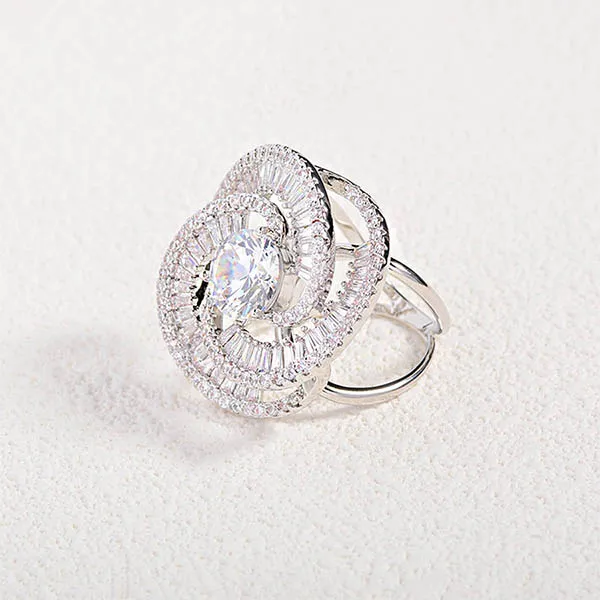 Cài Khăn Nữ Meri Sparkling Spiral BR907-T Màu Bạc