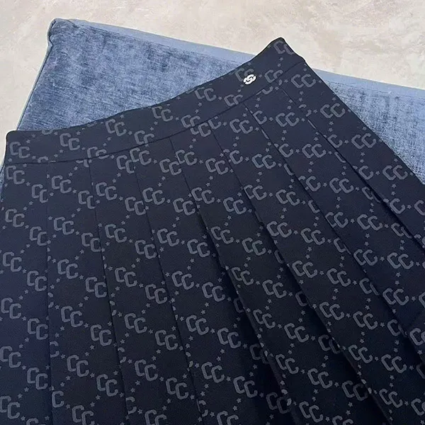 Chân Váy Nữ Chester Charles Long Black Skirt With Full CC Logo CW603IL0637B0 Màu Đen Size S