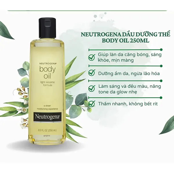 Dầu Dưỡng Thể Neutrogena Body Oil Light Sesame Formula 250ml