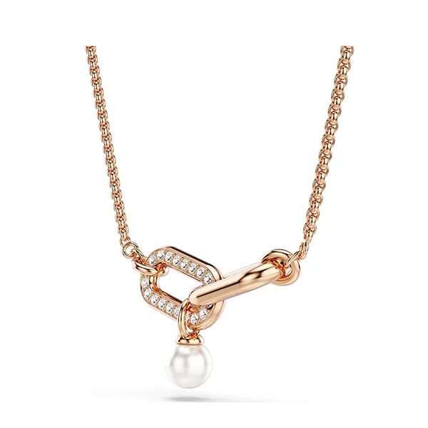 Dây Chuyền Nữ Swarovski Constella Pendant Crystal Pearl Round Cut White Rose Gold-Tone Plated 5728589 Màu Vàng Hồng