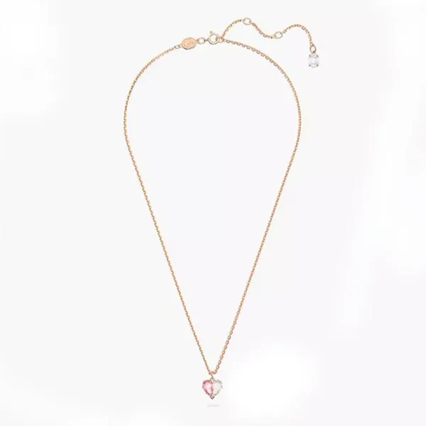 Dây Chuyền Nữ Swarovski Heart Gema Màu Vàng Hồng