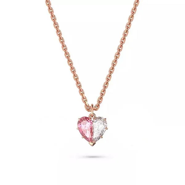 Dây Chuyền Nữ Swarovski Heart Gema Màu Vàng Hồng
