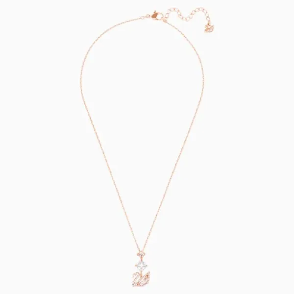 Dây Chuyền Swarovski Dazzling Swan Y Necklace Multi Colored Rose Gold Tone Plated 5473024 Màu Vàng Hồng