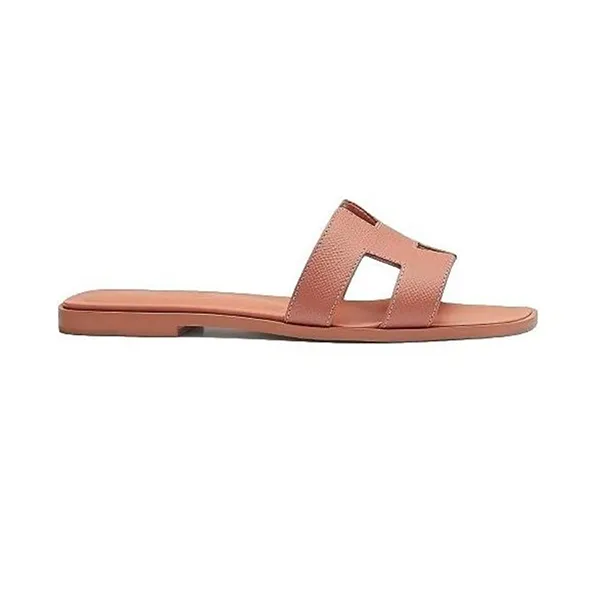 Dép Hermès HM Oran Rose Aube Màu Nâu Cam Size 37