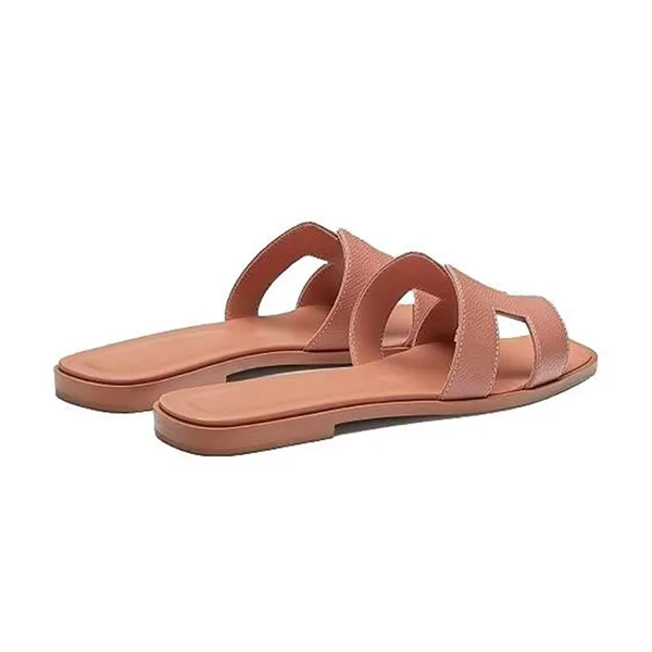 Dép Hermès HM Oran Rose Aube Màu Nâu Cam Size 37