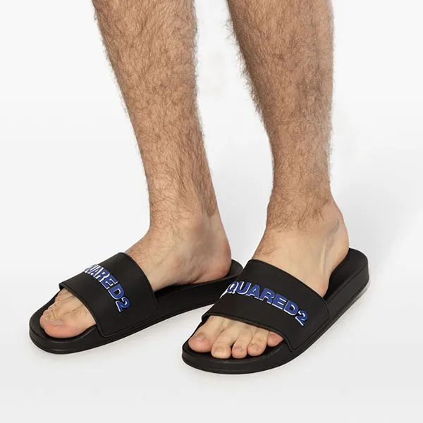 Dép Nam Dsquared2 Logo Pool Slides FFM0023 17205013 M1604 Màu Đen Size 41