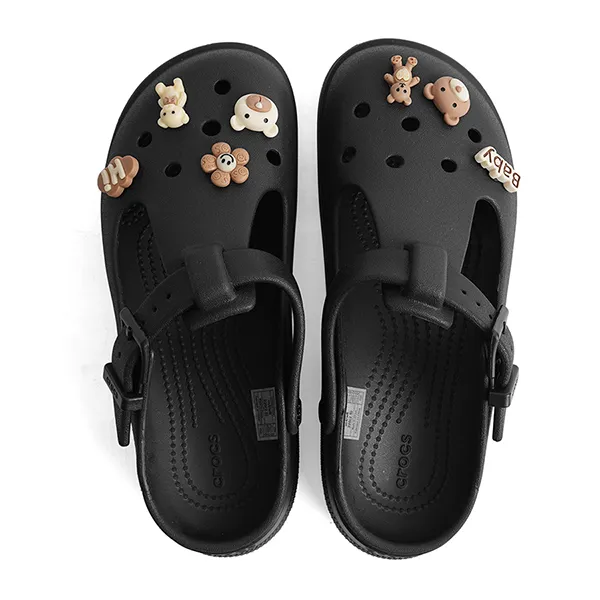 Dép Nữ Crocs Sandal Women Classic Mary Jane Clog Sweet Chocolate Bear Black Màu Đen Size 38-39