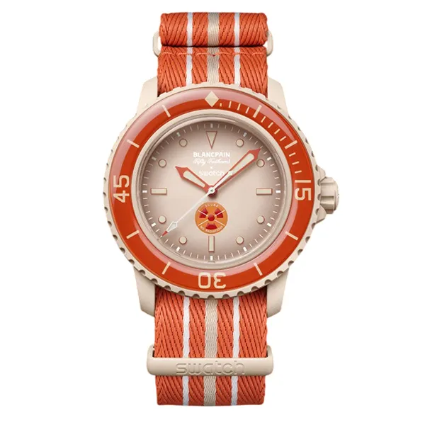 Đồng Hồ Blancpain x Swatch Arctic Ocean SO35N100 Màu Cam