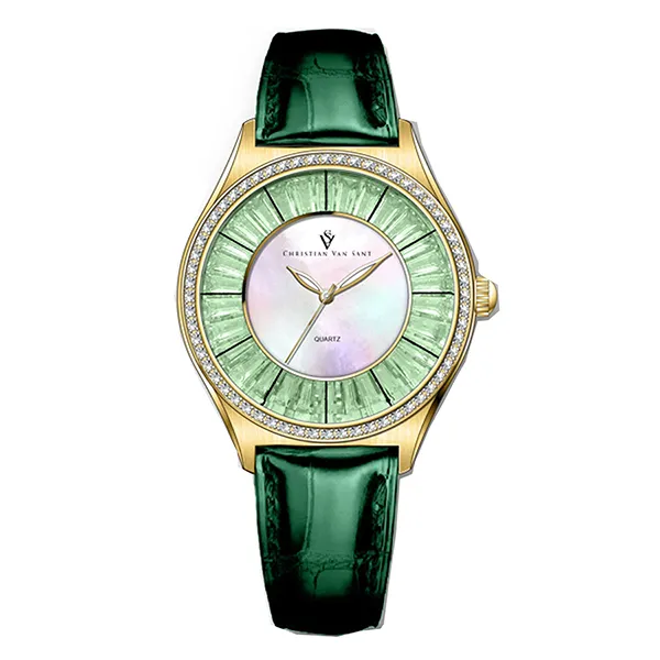 Đồng Hồ Nữ Christian Van Sant CV3204 Luna Green Quartz Ladies Watch Màu Xanh Lá