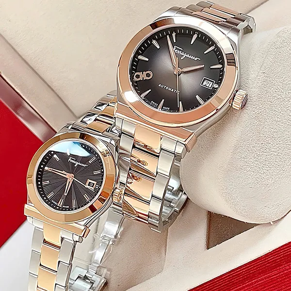 Đồng Hồ Đôi Salvatore Ferragamo Watch SFU800424/F63SBQ9509 Màu Demi (Vàng/Bạc)