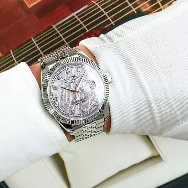 Đồng Hồ Nam Carnival Automatic Watch 8131G-VT-TT Màu Bạc