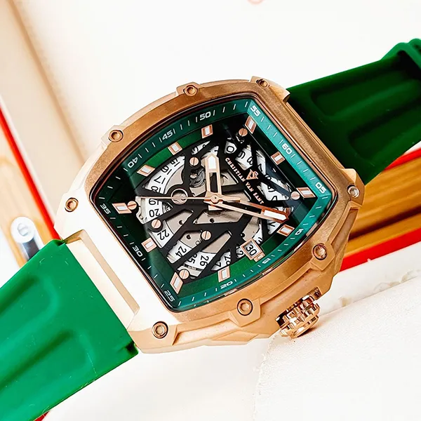 Đồng Hồ Nam Christian Van Sant Odyssey Watch CV6187 Màu Xanh/ Vàng Hồng