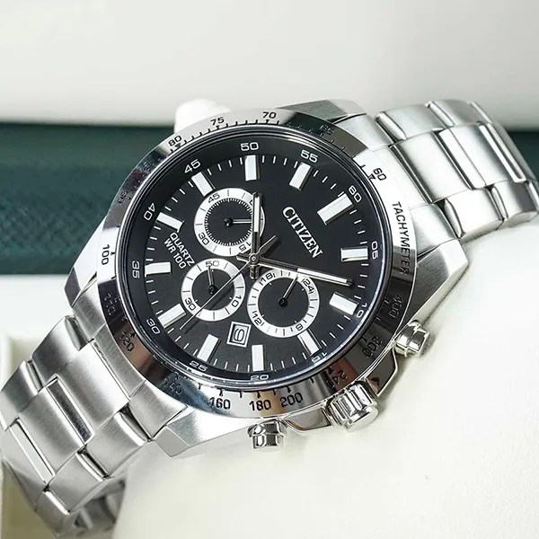 Đồng Hồ Nam Citizen Chronograph AN8230-59E 44mm Màu Bạc Đen