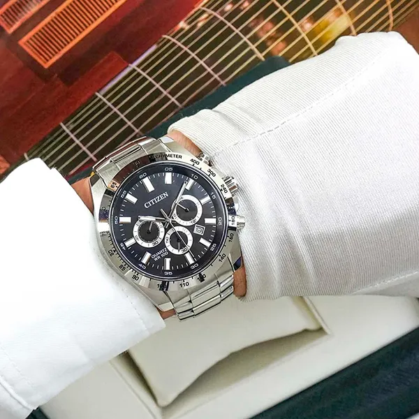 Đồng Hồ Nam Citizen Chronograph AN8230-59E 44mm Màu Bạc Đen