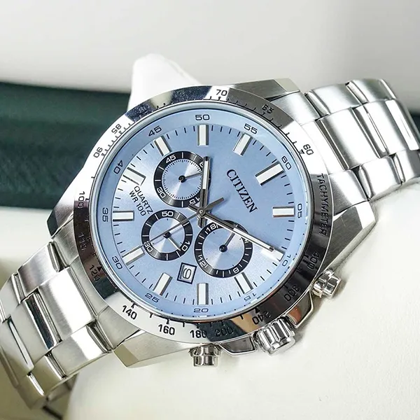 Đồng Hồ Nam Citizen Chronograph AN8230-59L 44mm Màu Bạc Xanh