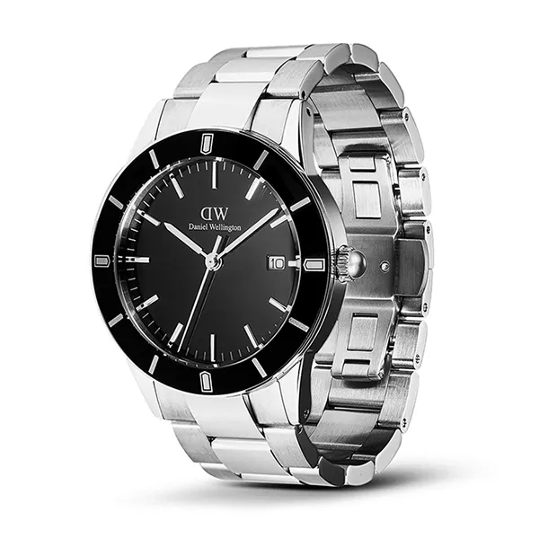 Đồng Hồ Nam Daniel Wellington 3-Link DW00100822 Iconic Paradigma Màu Bạc Đen