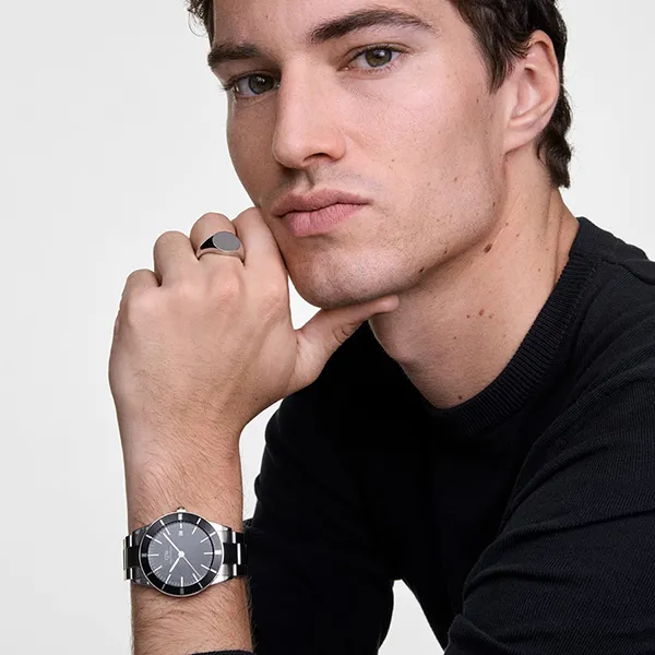 Đồng Hồ Nam Daniel Wellington 3-Link DW00100822 Iconic Paradigma Màu Bạc Đen