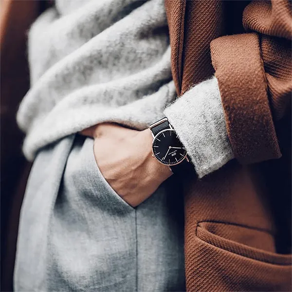 Đồng Hồ Nam Daniel Wellington Classic Cornwall Black Rose Gold Màu Đen