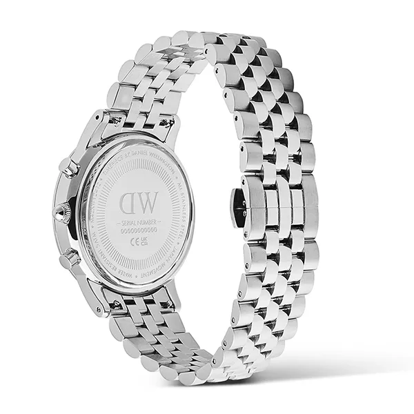 Đồng Hồ Nam Daniel Wellington Iconic Chronograph Arch 5-Link Arctic Panda DW00100874 Màu Bạc/Xanh