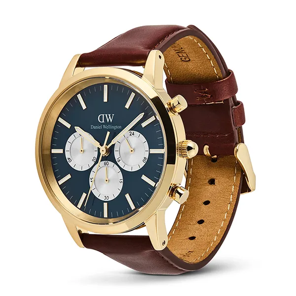 Đồng Hồ Nam Daniel Wellington Iconic Chronograph St Mawes Arctic Panda DW00100875 Màu Nâu/Xanh